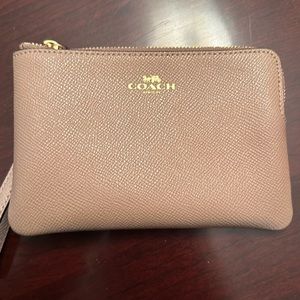 Coach beige wristlet NWOTS!
